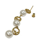 Fendi F Is Earrings Earring Gold Rhinestone Pearl — view 8
