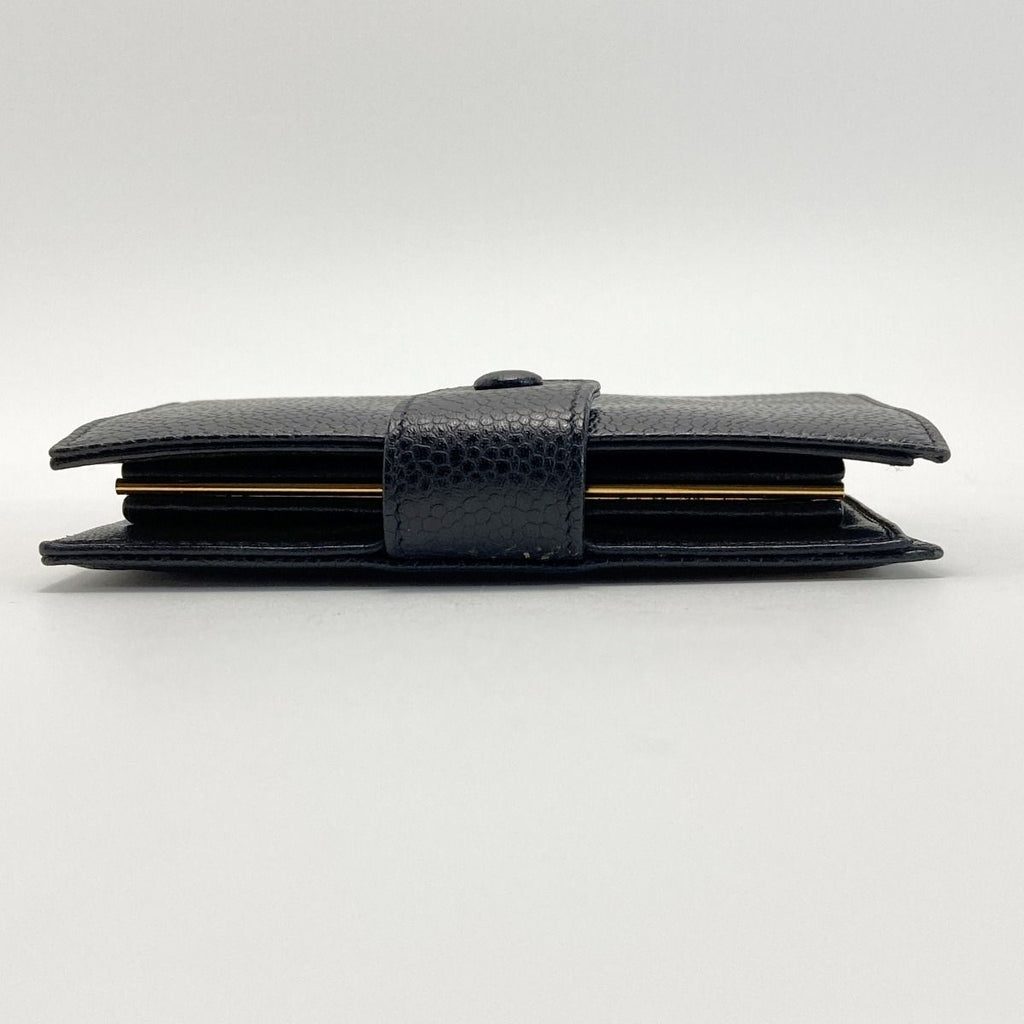 Chanel Coco Mark Clasp Bifold Wallet Black Caviar Leather — view 3