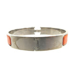 Hermes Click Clack H PM Metal Orange Silver Bangle Bracelet 0617 — view 3