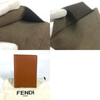 Fendi Pass Port Case with Logo Leather Brown — view 9