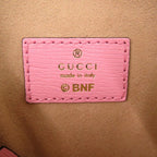 Gucci Bananya Heart Leather Pink Coin Case Wallet Key Ring 1073 — view 4