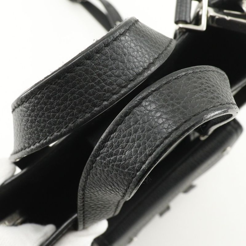 Christian Dior Saddle Mini Tote 2-Way Shoulder Bag Calf Black — view 6