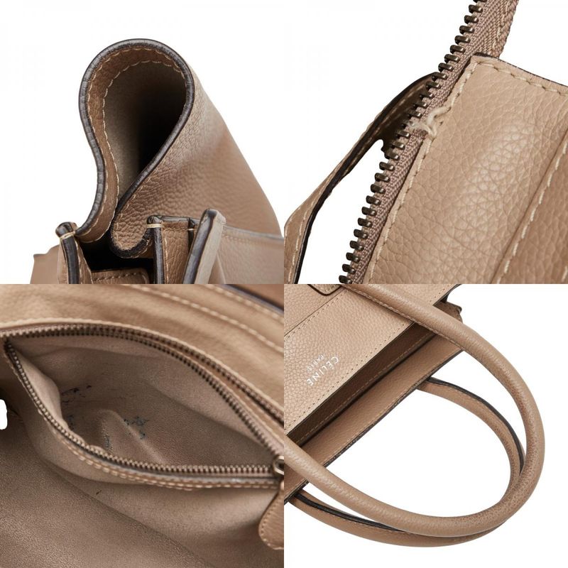 Celine Luggage Micro Shopper Beige Leather — view 9