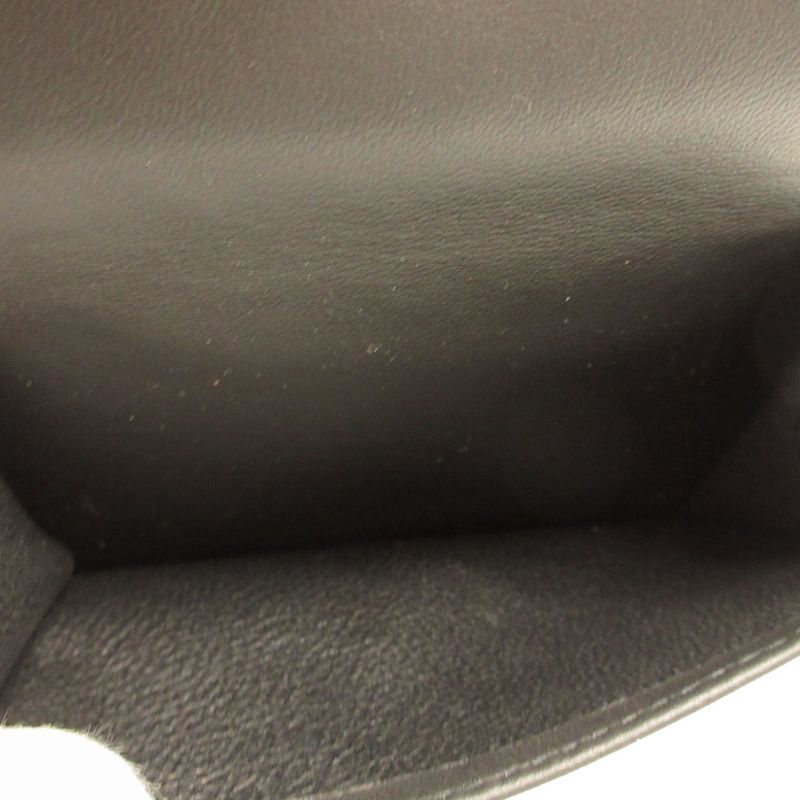 Bottega Veneta Intrecciato Compact Wallet Leather Black Gray Trifold — view 5