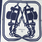 Hermes Carre 90 Brides De Gala Tattoo Cotton Silk Polyester White Navy — view 3