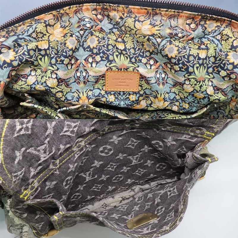 Louis Vuitton Bowery Monogram Denim Shoulder Tote Bag Gray — view 8