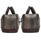 Loewe Amazona 28 Handbag Metallic Bronze Brown Silver Hardware Anagram — view 5
