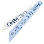 Hermes Twillye De L'ebookle Broderie Anglaise Silk Blue Scarf 0195 — view 2