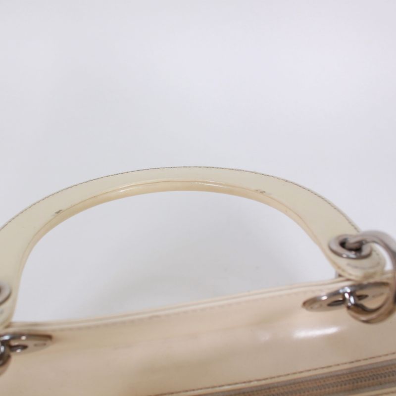 Christian Dior Enamel White Handbag Silver — view 8