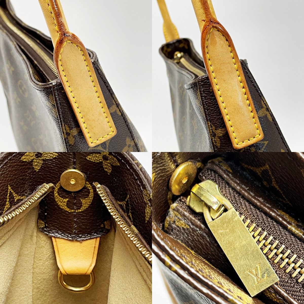 Louis Vuitton Monogram Looping Brown Handbag Gold Hardware — view 6