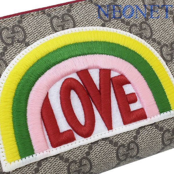 Gucci Rainbow Love GG Supreme Round Long Wallet Box Bag — view 3