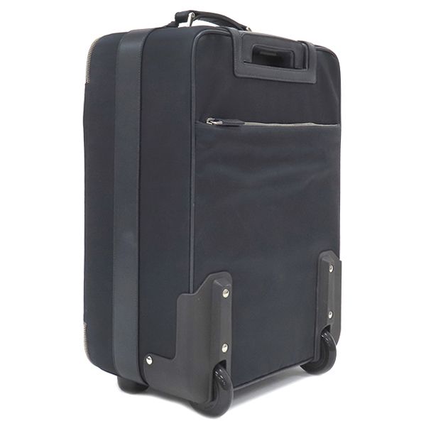 Prada Carry Bag Triangle Logo Case Nylon Leather Navy Silver Hardware — view 2