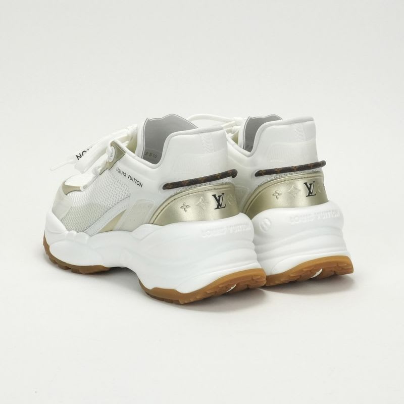 Louis Vuitton Run 55 Sneakers Shoes Mixed Material White — view 5