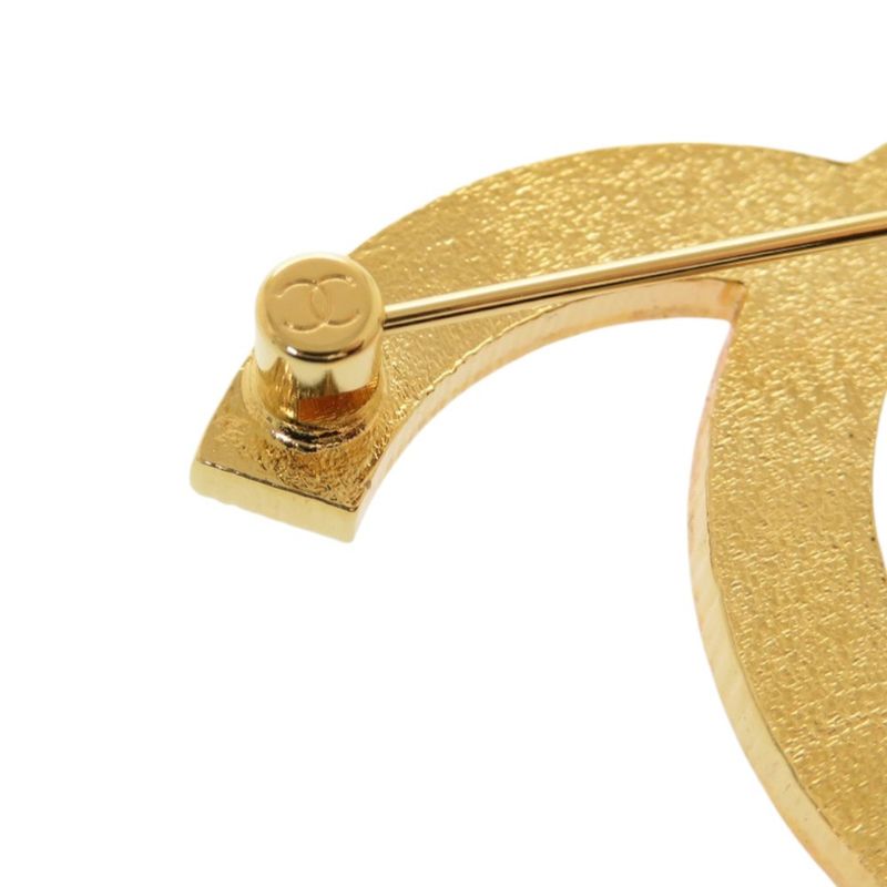 Chanel Bicolor Coco Mark Metal Gold Pink Brooch 0848 — view 5