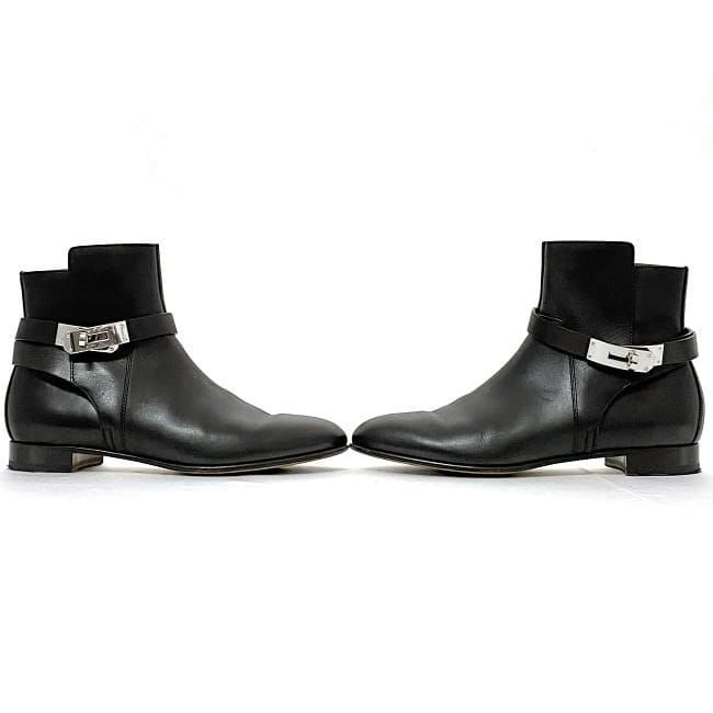 Hermes Short Boots Black Silver Hardware Kelly — view 3