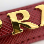 Prada Logo Key Ring Red Saffiano 1 Pp067 Leather — view 7