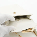 Prada Mobile Smartphone Accessories White Gold Saffiano Mini Bag Triangle Logo