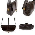 Celine Mini Shoulder Bag Dark Brown Leather Horse Carriage Hardware — view 7