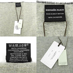 Hermes Muffler Shawl Double Face Black Beige Cine Cashmere 100% Scarf — view 8
