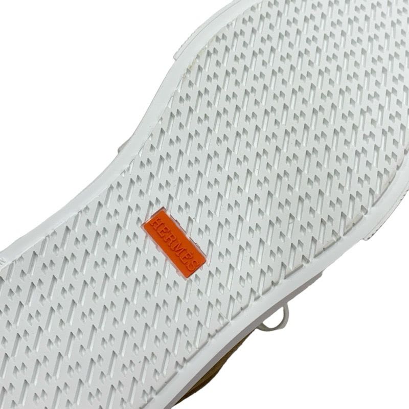 Hermes Day Sneakers Shoes Suede Mouton Brown Silver Kelly Hardware Shearling — view 7