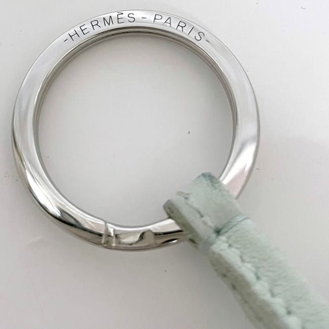 Hermes Key Ring Carmen Light Green Leather — view 8