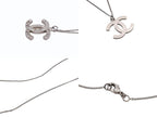 Chanel CC Logo Square Rhinestone Necklace 48 Silver Metal — view 4