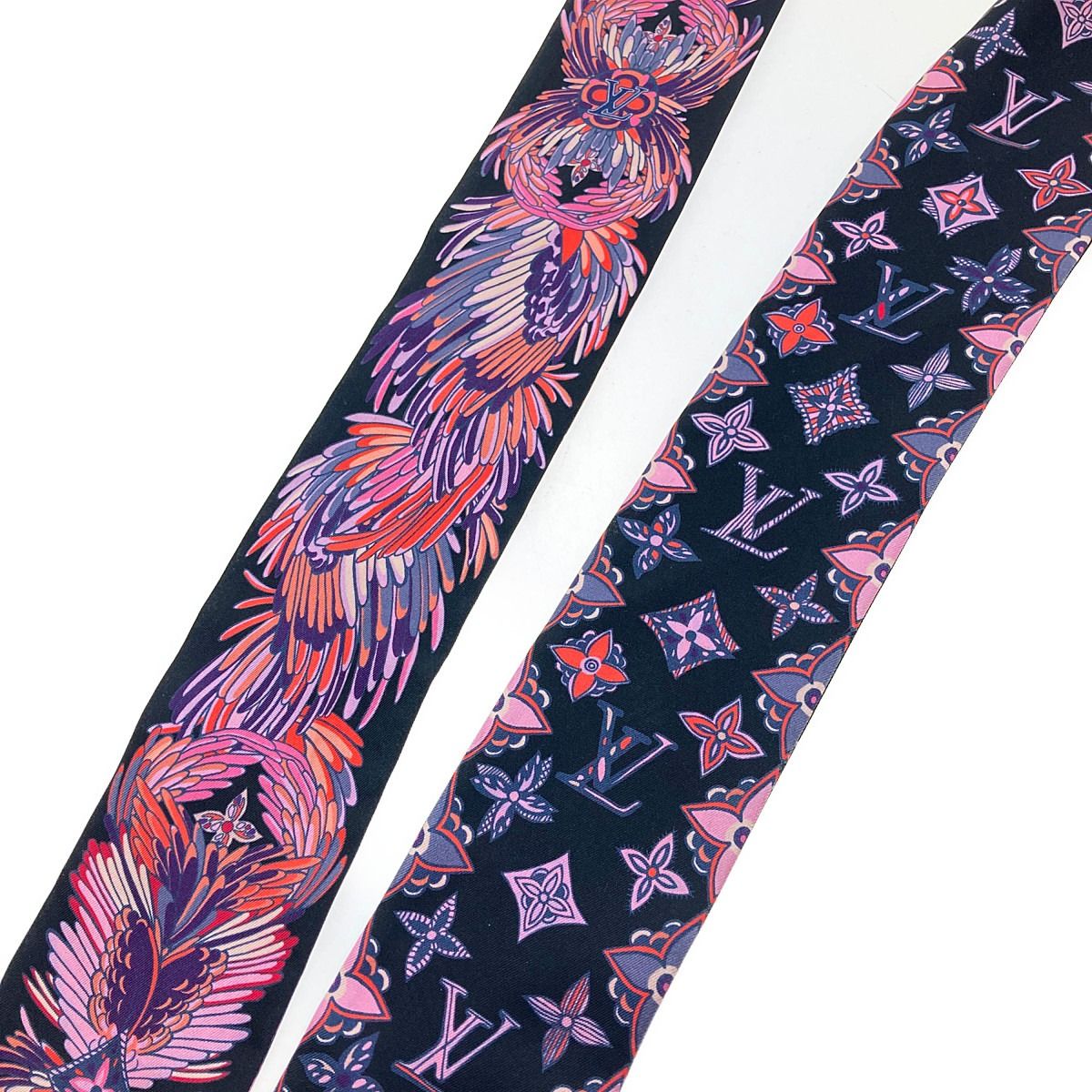 Louis Vuitton Bandeau Fleur Innocence Muffler Black Pink Scarf — view 4