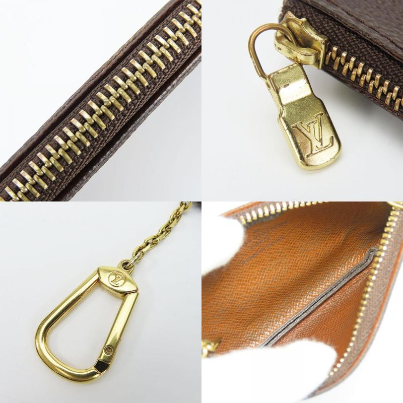 Louis Vuitton Coin Case Pochette Cles Monogram Brown Gold Hardware Pouch — view 7