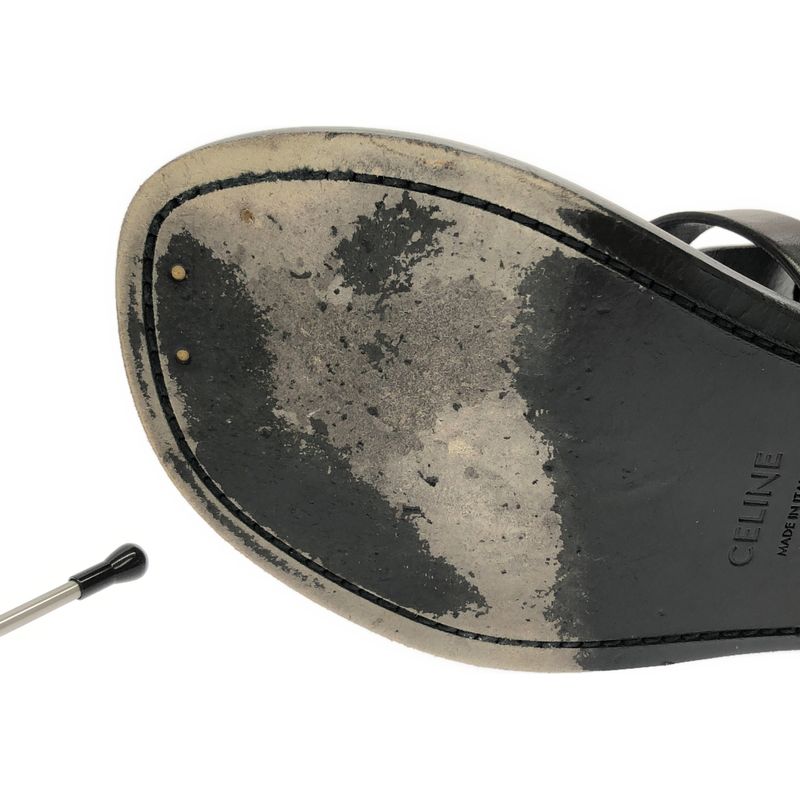 Celine Ankle Strap Flat Sandals 36 Black — view 9