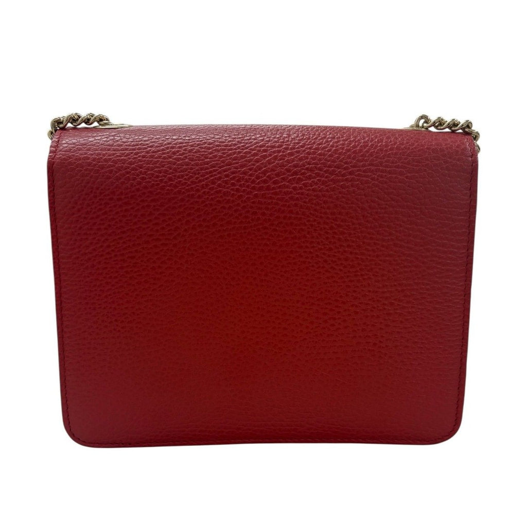 Gucci Interlocking Red Leather Shoulder Bag — view 2