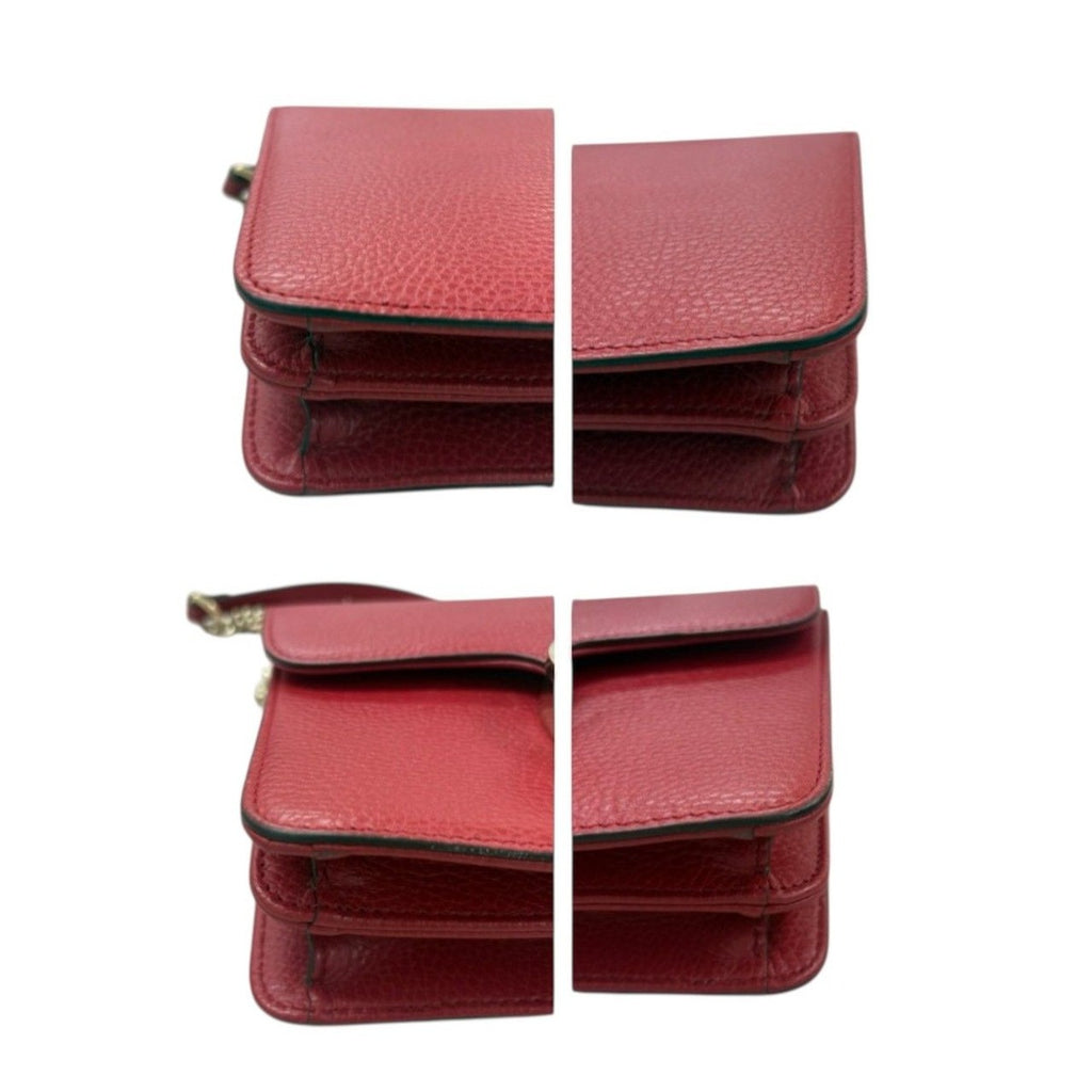 Gucci Interlocking Red Leather Shoulder Bag — view 5