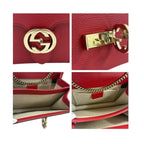 Gucci Interlocking Red Leather Shoulder Bag — view 6