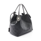 Louis Vuitton Tote Hina PM Noir Black Leather Brown — view 2