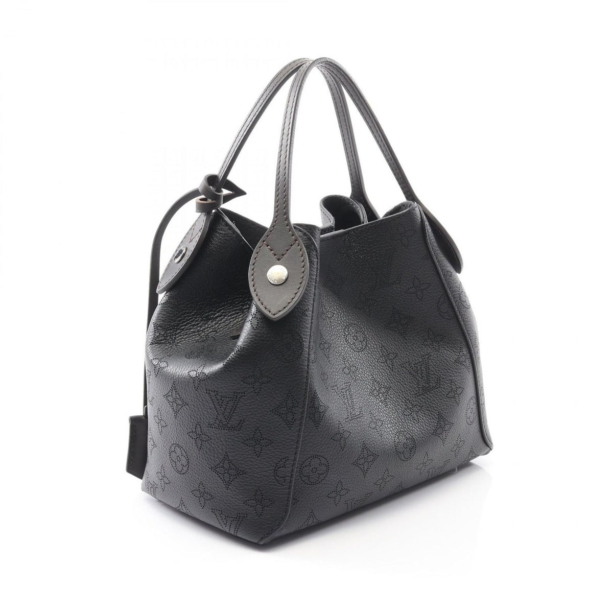 Louis Vuitton Tote Hina PM Noir Black Leather Brown — view 2