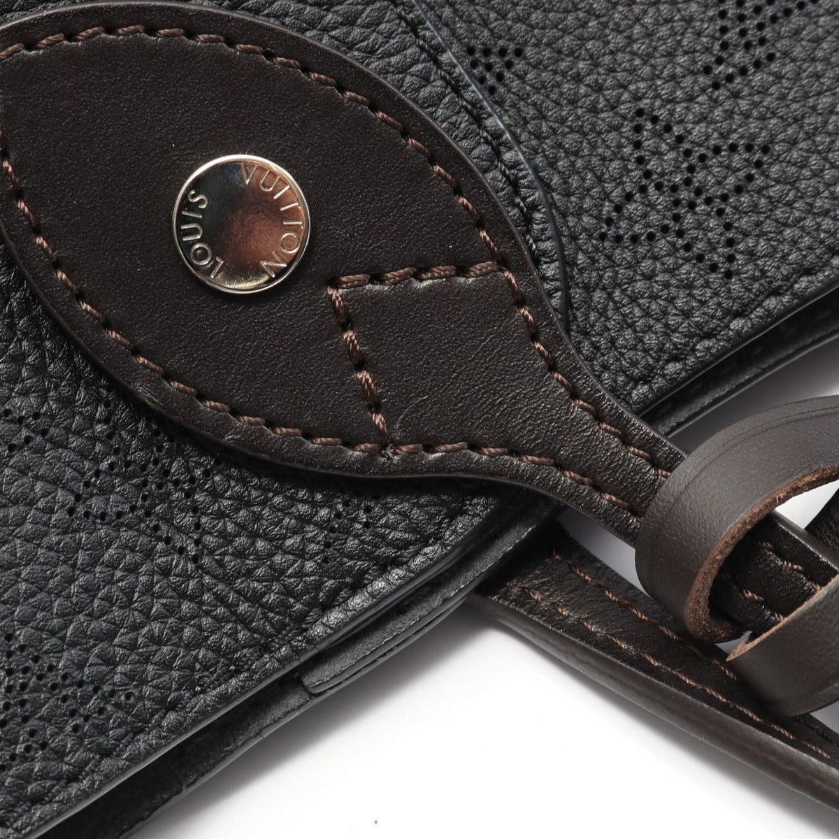 Louis Vuitton Tote Hina PM Noir Black Leather Brown — view 7