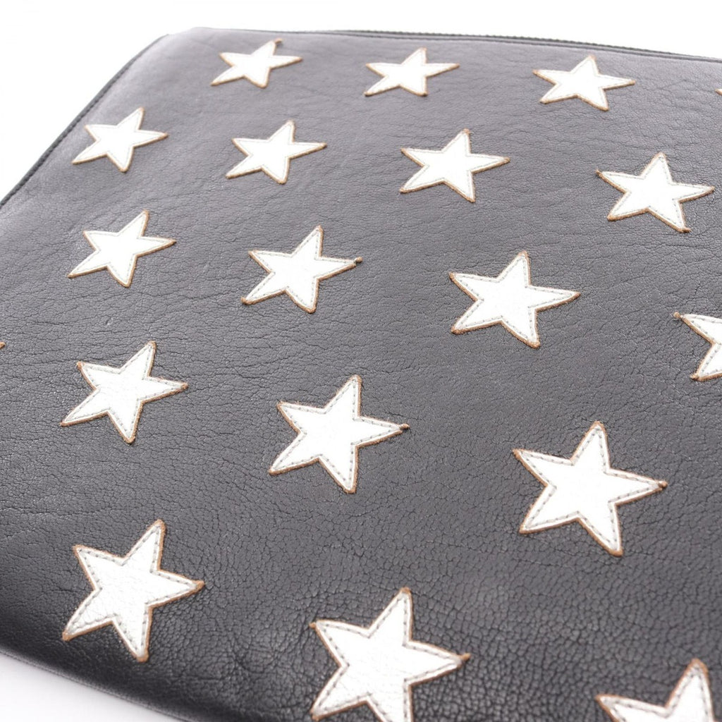 Saint Laurent Paris Clutch Black Leather Star — view 9