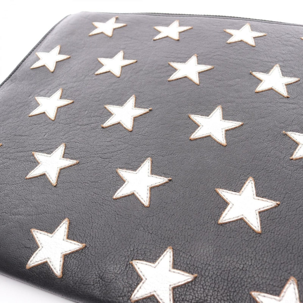 Saint Laurent Paris Clutch Black Leather Star — view 9