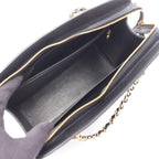 Chanel Handbag CC Logo Black Leather Turnlock Chain — view 3