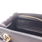 Chanel Handbag CC Logo Black Leather Turnlock Chain — view 6