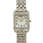 Hermes Cape Cod Mini Cc1 192 Watch Diamond Bezel White Shell 18k Gold Quartz