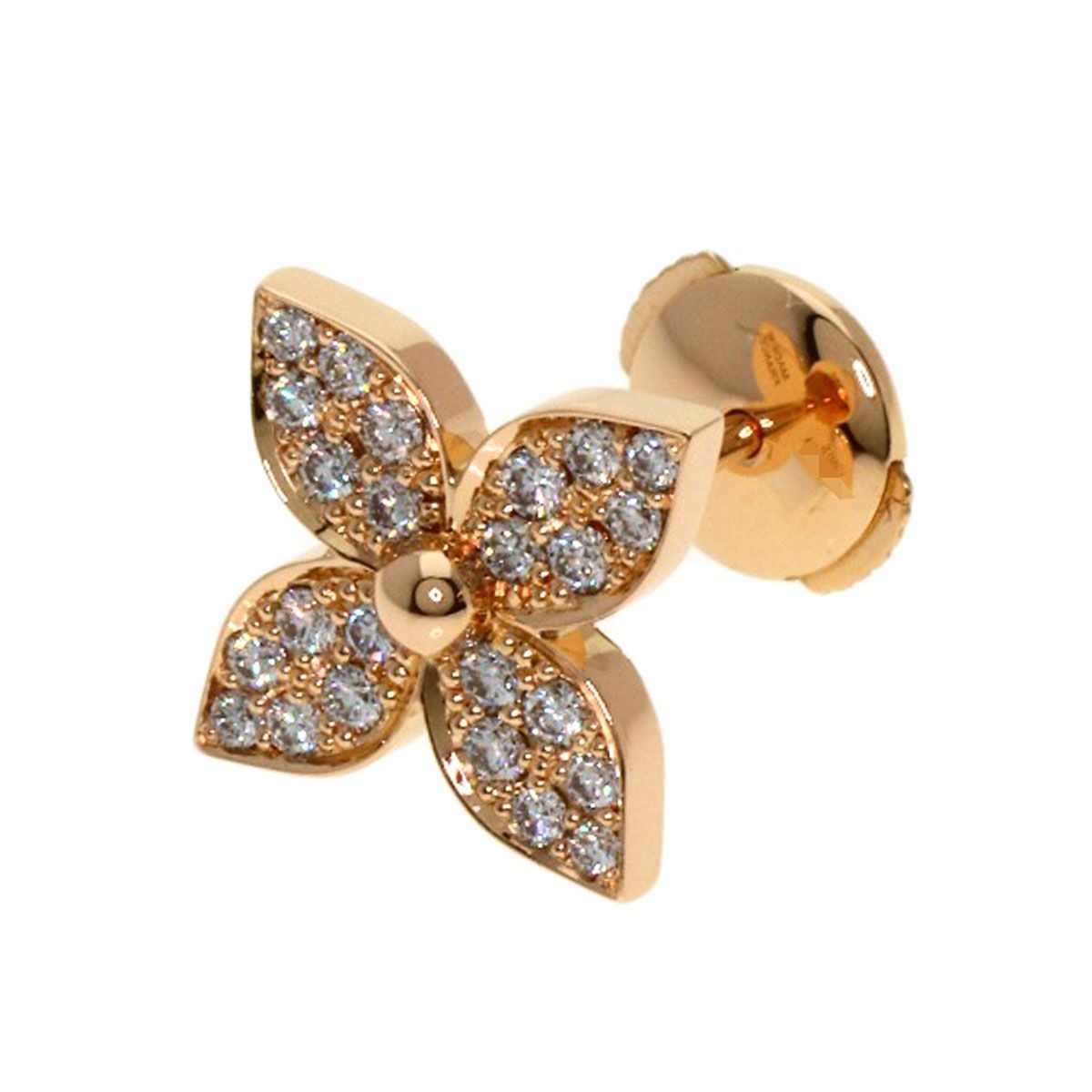 Louis Vuitton Star Blossom Diamond One Side Only Earrings 18K Pink Gold
