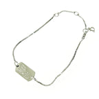 Christian Dior Dog Tag Plate Bracelet Silver