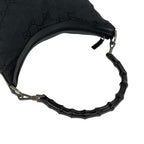 Gucci Bamboo GG Logo Nylon Leather Mini Tote Shoulder Bag Black — view 4