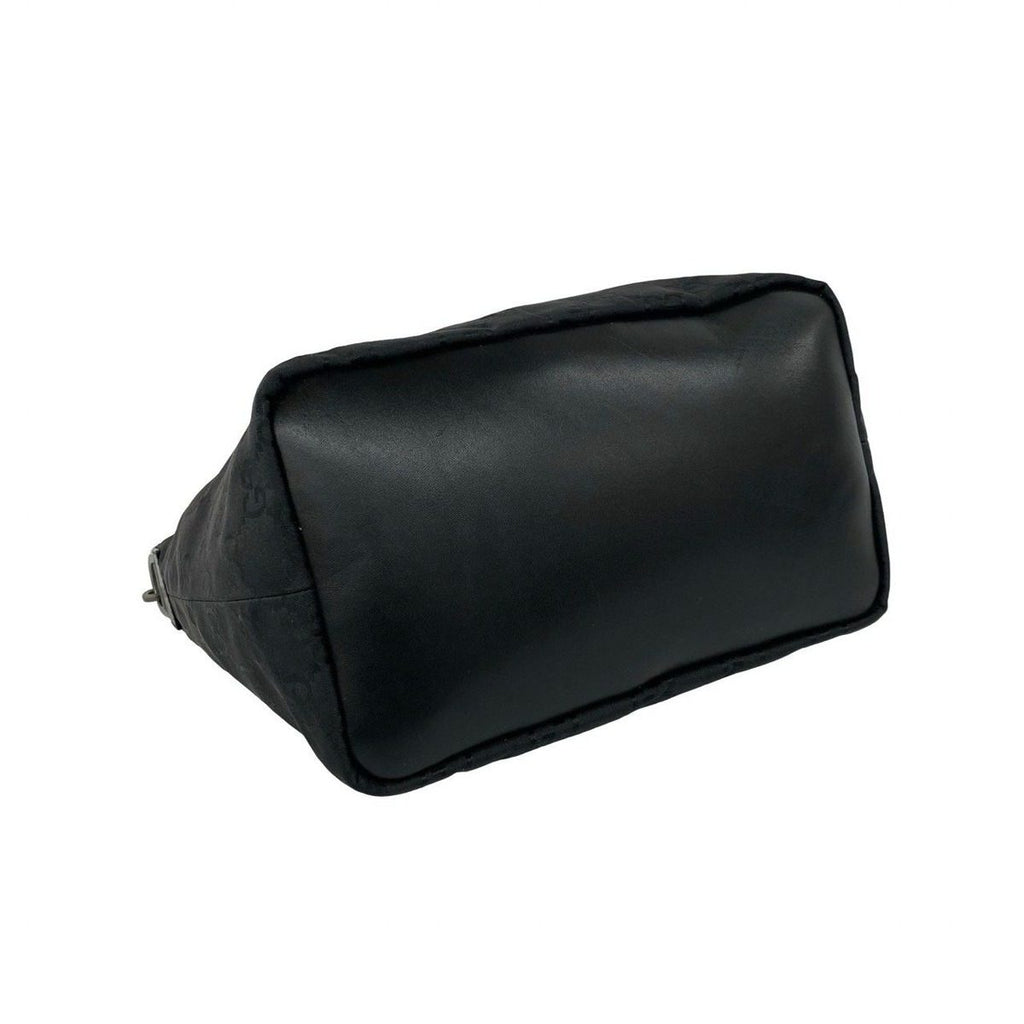 Gucci Bamboo GG Logo Nylon Leather Mini Tote Shoulder Bag Black — view 7