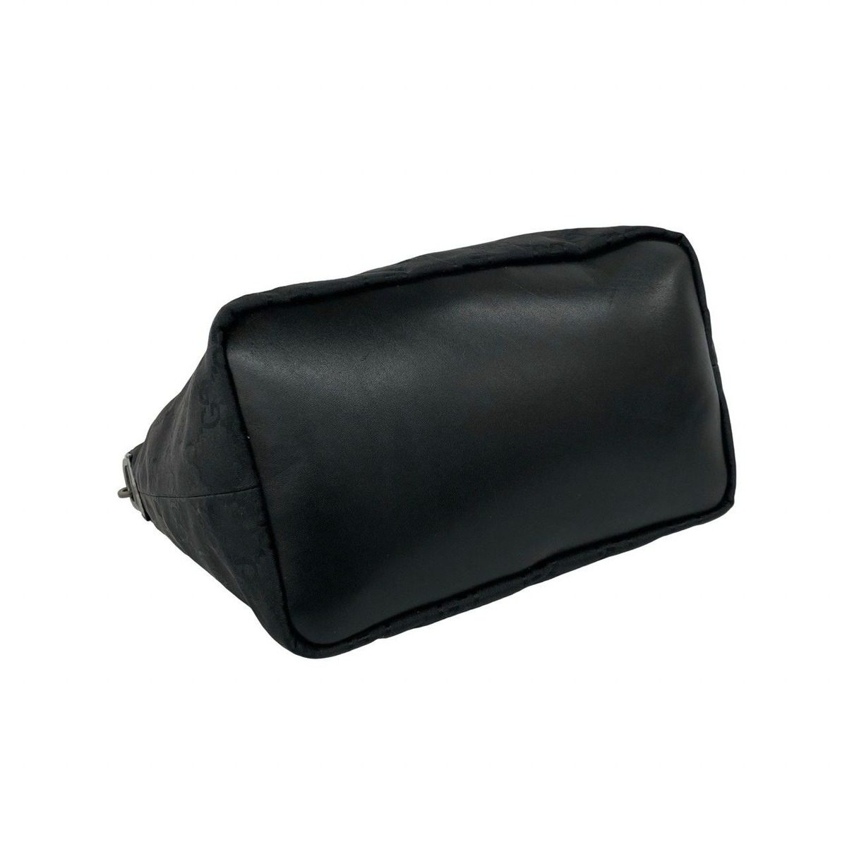 Gucci Bamboo GG Logo Nylon Leather Mini Tote Shoulder Bag Black — view 7