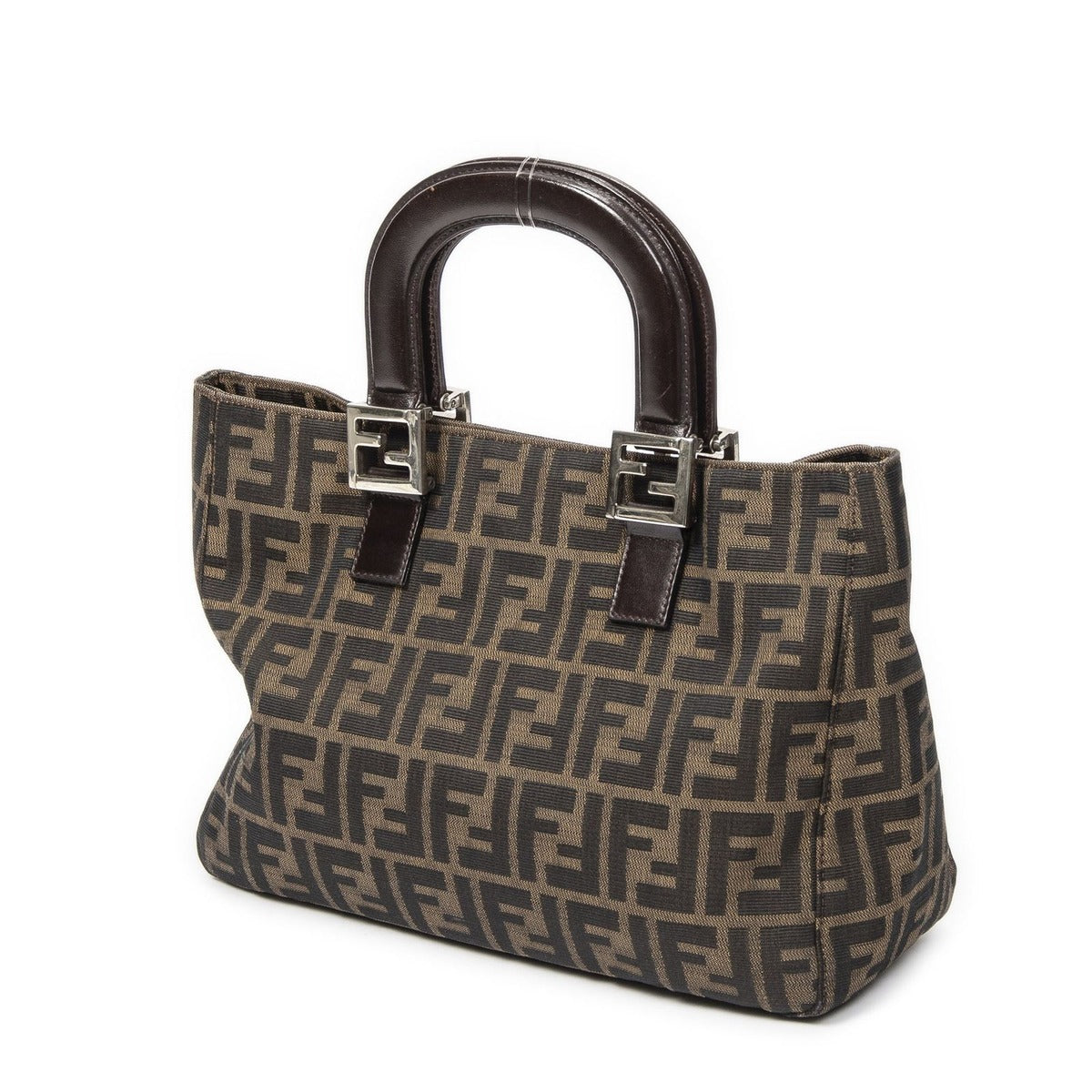 Fendi Small Shopping Tote Brown Zucca Canvas — view 2