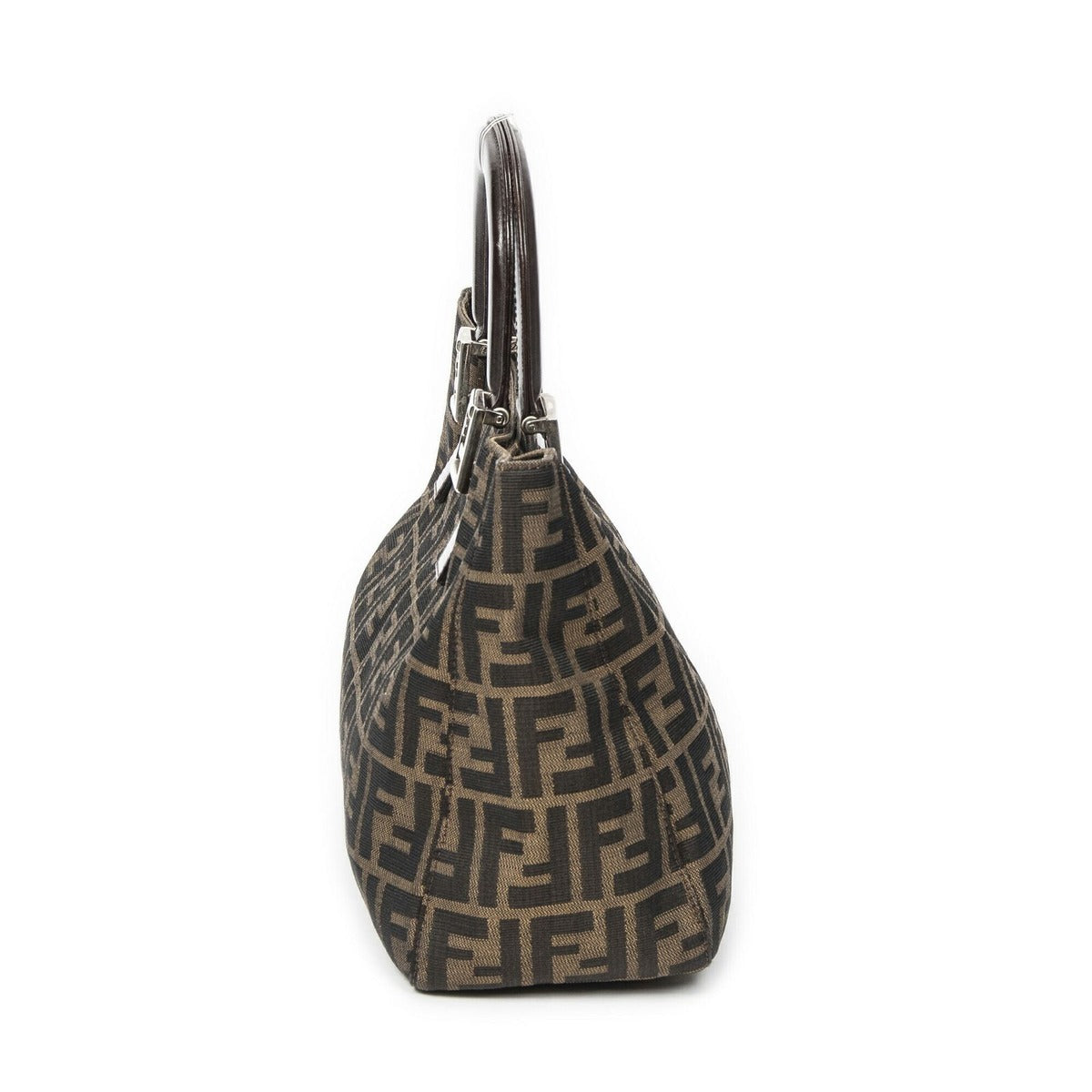 Fendi Small Shopping Tote Brown Zucca Canvas — view 3