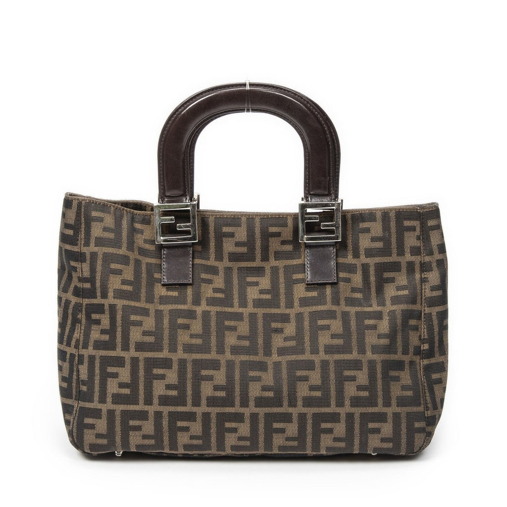 Fendi Small Shopping Tote Brown Zucca Canvas — view 5