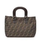 Fendi Small Shopping Tote Brown Zucca Canvas — view 5