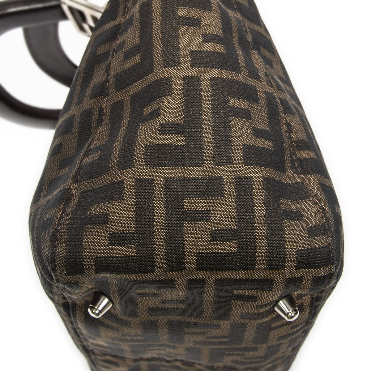 Fendi Small Shopping Tote Brown Zucca Canvas — view 7